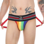 2 Pack Men's Supportive Fit Comfy Waistband Anti-Chafing Stretch Jockstrap