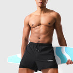 Men's Quick Dry Double Layer Mesh Breathable UPF Drawstring Swimming Boxers