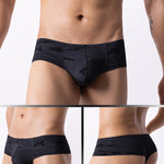 4 Pack Men's Breathable & Quick-Dry Printed U-Pouch Mesh T-Back Trunks