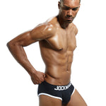 2 Pack Men's Sexy Cheeky Ultra-Soft Cotton Low-Rise & Revealing Supportive Jockstraps