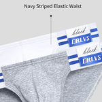 2-pack Men's High-cut Cotton Navy Striped Stretch Briefs