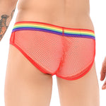 3 Pack Men's Stretchy Mesh Rainbow Style Lightweight Breathable Bikinis