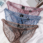 4 Pack Men's Ice Silk Cooling Mesh Breathable U-Pouch Leopard Print Bikinis