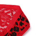 2 Pack Men's Low-Rise Lace-Patched Leopard Print sheer Stretch U-Pouch Bikini
