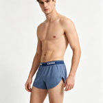3 Pack Men's Mid-Rise & Breathable Striped Design Soft Boxers