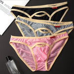 4 Pack Men's Airy Mesh Design Low-Rise Contoured Pouch Briefs