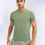 Men's Comfortable Round Collar Breathable Fitness Short Sleeve