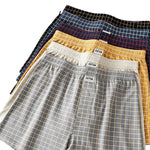 3 Pack Men's Breathable Relaxed Fit & Loose-Fit Plaid Home Shorts