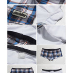 Men's Plaid Print Quick-Dry Low-Rise Swim Shorts & Trunks