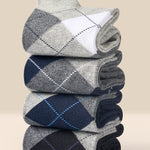 5 Pack Men's Simple Textured Crew Socks