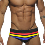 Men's 4-Way Stretch Perfect Fit Colorful Striped Swim Briefs