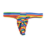3 Pack Men's Low Rise Breathable Rainbow Sports Striped Thongs
