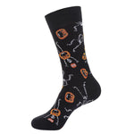 4 Pairs Pumpkin Personality Skeleton Cartoon Trendy Cotton Crew Socks