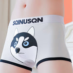 3 Pack Men's Comfortable Cotton Printed Mid-Rise Anti-Chafing Trunks