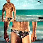 Men's Anti-Chafing Stretch Fabric Bold Prints Quick-Dry Swim Briefs