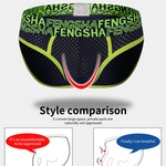 2-pack Men's Breathable Mesh Briefs with U-shaped Convex Pockets