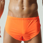 2 Pack Men's Solid Color Second-Skin Soft-Touch Quick-Dry Boxer Shorts