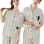 Ultra-Soft Cotton Thin Long-Sleeve Striped Lightweight Luxury Soft Pajama Sets