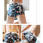 2 Pack Men's Ultra-Soft Cotton Playful Prints Mid-Rise Trunks
