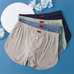 3 Pack Men's Ice Silk Loose-Fit Wide Comfy Waistband Soft Boxer Shorts