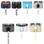 2 Pack Men's Detachable Boxer Briefs with Snap Closure and Contour Pouch
