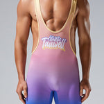 Men's Skin-Friendly Sporty Cut Body-Contouring Fit Wrestling Singlet Bodysuit