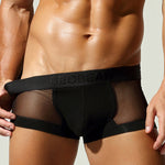 2 Pack Men's Stay-Put Fit Lightweight & Airy Solid Color Semi-Transparent Trunks