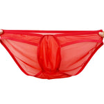 2 Pack Men's Ice Silk Breathable Sexy Low-Rise Anti-Odor Briefs