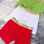3 Pack Men's Ice Silk Mesh Solid Color Seamless Comfort Boxer Briefs