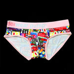 2 Pack Men's Stretch Fit Doodle Print Low-Rise Briefs