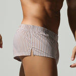 2 Pack Men's Breathable Cotton Classic Pinstripe Home Shorts