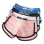 2 Pack Men's Ice Silk Loose-Fit Home Sleep Mesh Breathable Boxer Shorts