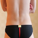 3 Pack Men's Breathable Separate Pouch Low-Rise Briefs with Openable Front Pouch