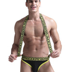 Men's Sexy Mesh U-convex Large Pouch Breathable Vest One-piece Suspender T-back