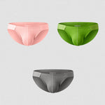 2 Pack Men's Solid Color Low Rise Sweat-Absorbent Large U-Shaped Small Pocket Briefs