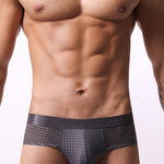 4 Pack Men's Breathable Mesh Solid Sheer & Sexy Wide Waistband Briefs