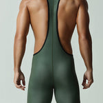 Men's Soft-Touch Solid Color Movement-Friendly Zero-Irritation Wrestling Singlet Bodysuit