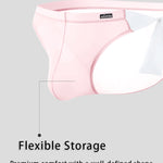 2 Pack Men's Nylon Ultra-Thin Breathable Semi-Transparent Sexy Briefs