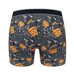 4 Pack Men's Graffiti Cartoon Print Skin-Friendly Mid-Rise Boxer Briefs