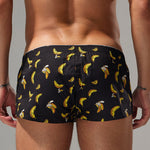 2 Pack Men's Low-Rise Cotton Boxer Shorts with Playful Print