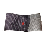 2 Pack Men's Fashionable Cotton Lounge Shorts with Stripe Patchwork