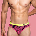 3 Pack Men's Low-Waist Sexy Big Mesh Breathable Transparent Sports Briefs
