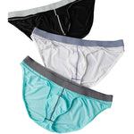 3 Pack Men's Cooling Airflow Second-Skin Feel Ice Silk Touch Briefs