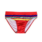 Men's Moisture-Wicking Sexy Striped Color Swim Briefs
