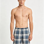 2 Pack Men's Mid-Rise & Loose Fit Plaid Cotton Lounge Pants