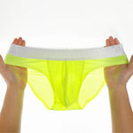 3 Pack Men's Ultra-Thin Ice Silk Briefs with Separation Pouch and Breathable Cooling Comfort