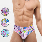 2 Pack Men's Playful Cartoon No-Tag Comfortable and Breathable Briefs