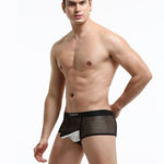2 Pack Men's Comfy Waistband Separate Pouch & Breathable Mesh Trunks