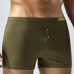 2 Pack Men's Premium Cotton Lightweight & Airy Button Fly Comfy Waistband Trunks