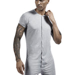 Men’s Button-Front One-Piece Romper – Soft, Stretchy & Comfortable Fit